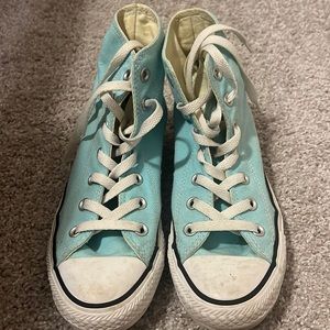 Blue high top converse